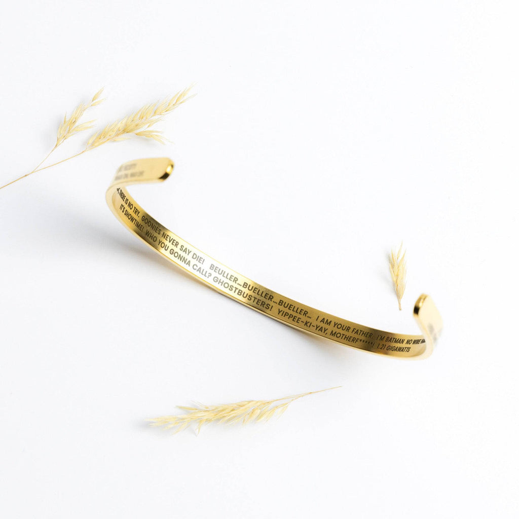 1980's Movie Quotes Cuff Bracelet