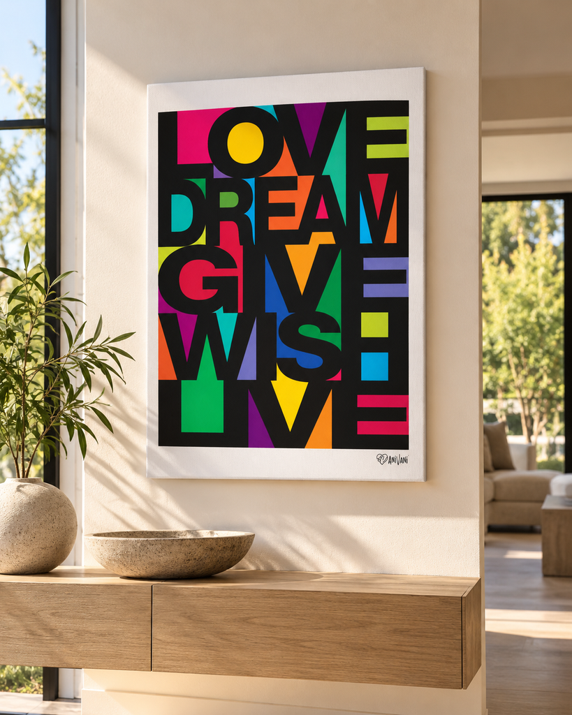 Love. Dream. Give. Wish. Live. Canvas Art